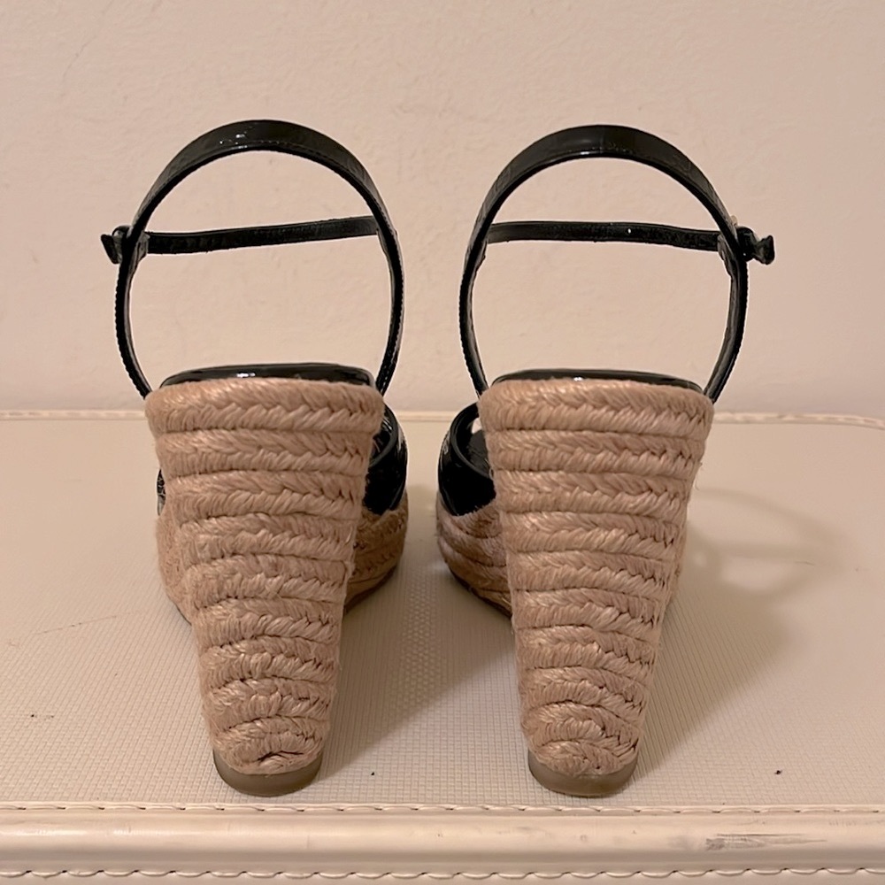 Gucci Monogram Vernice Microguccissima Espadrille Wedges - Picture 3 of 12